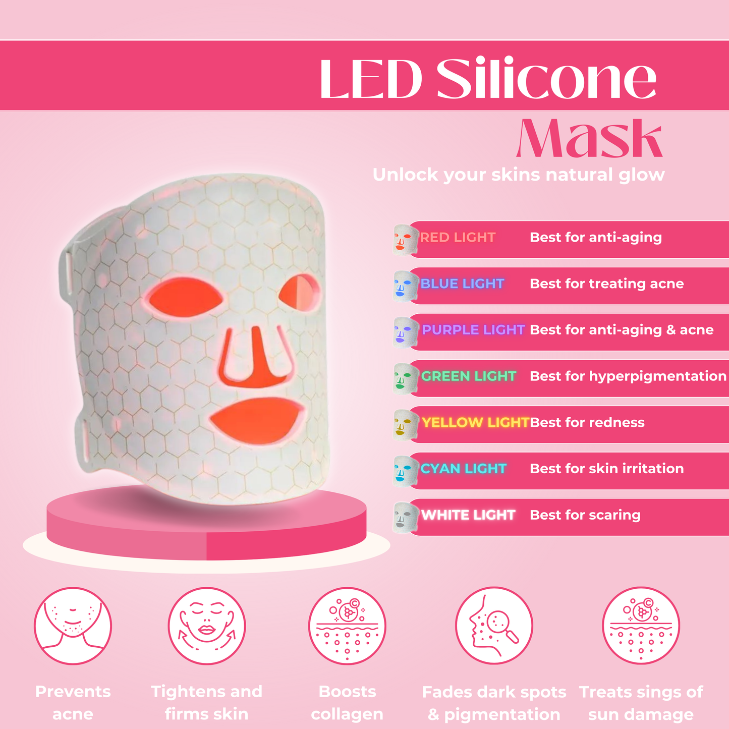 LED Silicone Mask